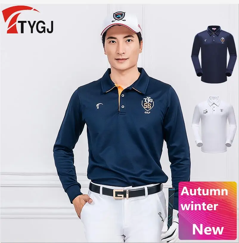 Autumn Winter Golf Shirt Men's Quick Dry Long Sleeved T Shirt Male Sports Breathable Bottoming