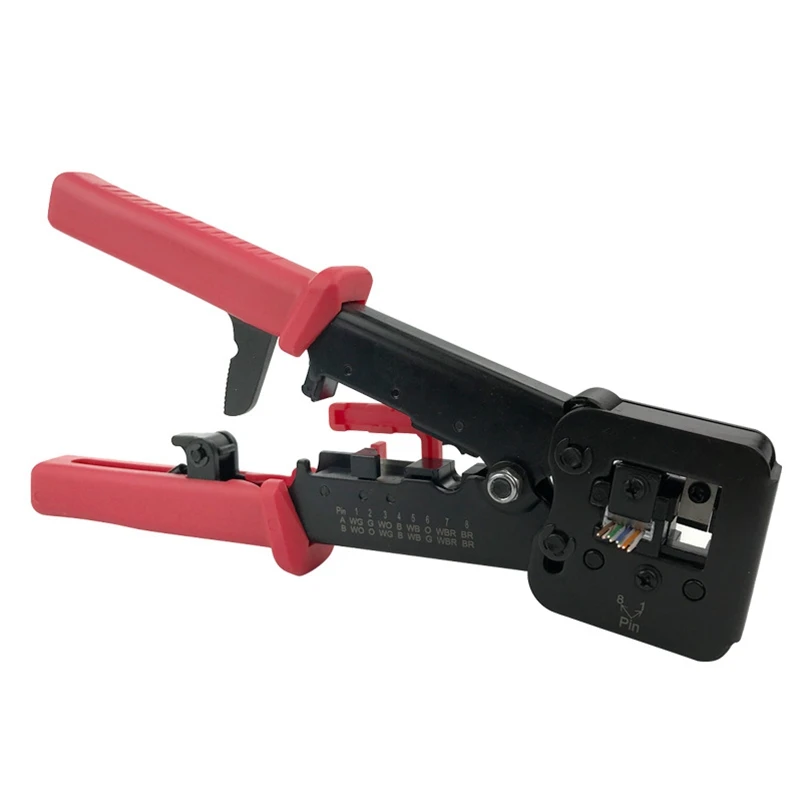 GTBL RJ45 обжимной инструмент проходной Cat5 Cat5E Cat6 обжимной инструмент для RJ45/RJ12 обычные и сквозные разъемы с 100 шт