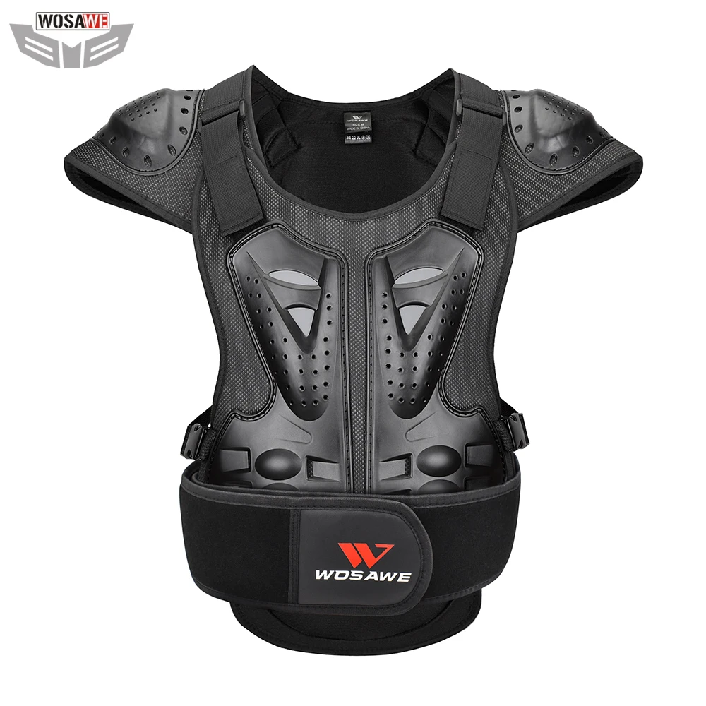 WOSAWE Adult Armor Motorcycle Vest chest back shoulder protection protective gear Motocross Skiing Skating Protective Armor