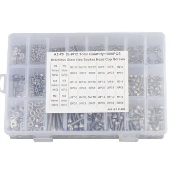 

M2 M3 M4 Stainless Steel Button Head Socket Cap Screws Assortment Kit