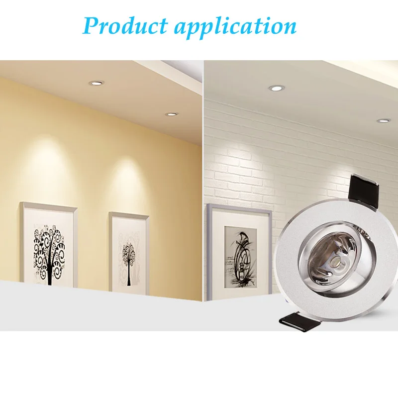 Dimmable 1W 3W 220V Round High Power LED Recessed Ceiling Down Light Lamps LED Downlights for Living Room Cabinet Bedroom 12V