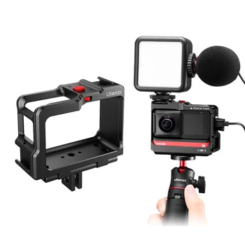 

Metal Vlog Cage Case for Insta360 One R Extend Cold Shoe for LED Light Microphone Action Camera Accessories For insta 360 one r