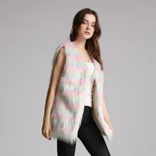 

Large Size Fur Autumn and Winter New Color Faux Fur Vest Ladies Long Artificial Fur Vest