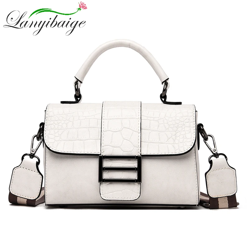 

Women's Retro PU Leather One-Shoulder Handbag Fashion Luxury Pure Color Handbag Solid Color Stone Grain Ladies Diagonal Handbags