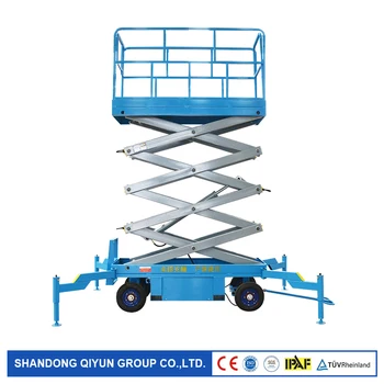Buy Qiyun Movable Hydraulic Scissor Lift 11 M Loading Weight 300 Kg For Aerial Working With CE ISO9001