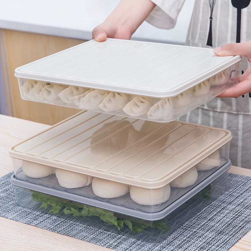 Food Storage Containers Freezer Container Plastic Food Storage Flour Freezing Box Leavening Pizza Cereals Box Food Storage Boats