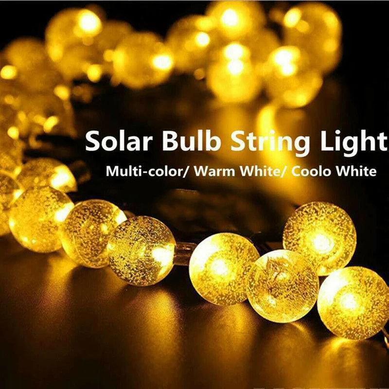 50LED Солнечный хрустальный шар Рождественский Декор открытый свадебный фестиваль ландшафтный светильник хрустальный шар струнный светильник s Сказочный светильник