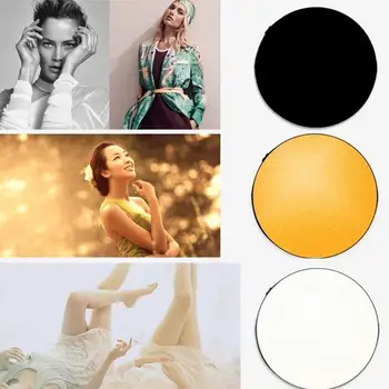 

30cm 11.8 inch Mini Photo Light Reflector 5 in 1 Collapsible Disc Photography Round For Studio Reflector Photo Multi Light O6T2