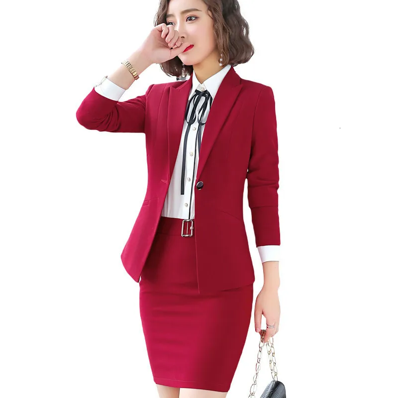 

Fashion Women Long Sleeved Jacket Dress Slim Skirt Suits Two Pieces Together Large Office Lady Working Clothes Maternity