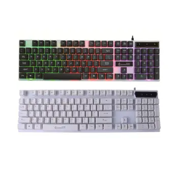 

USB Computer Wired Keyboard Colorful Backlit Game Rainbow Glow Floating Button for PC Computer Gamer Drop shipping