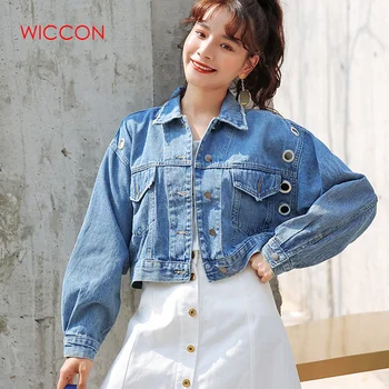 

2019 Autumn Denim Jacket for Women Korean Loose Jean Coat Spring BF Vintage Bomber Jacket Casual Mujer Jackets