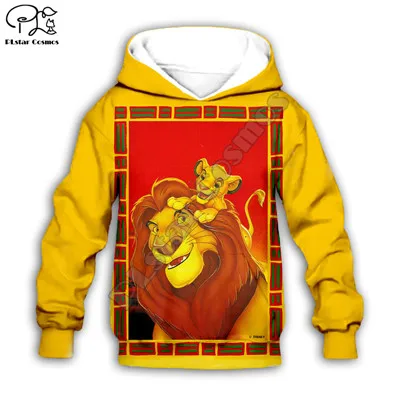 Simba толстовка с капюшоном и 3D-принтом «Король Лев» для маленьких детей, толстовки на молнии стильная толстовка с длинными рукавами и рисунком для мальчиков и девочек-13 лет - Цвет: Бежевый