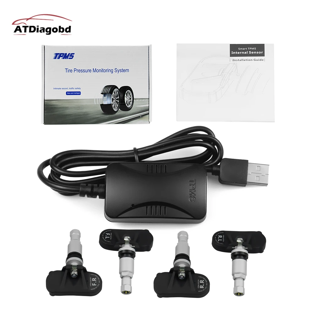 

Vstm USB Android TPMS Car Tire Pressure Monitoring System Display 4 Internal Sensors Android Navigation Tyre Pressure Alarm