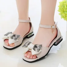 Summer Shoes Girls 2020 New Summer Girls Princess Shoes Sandals Bowtie Gladiator Beach Shoes 3 4 5 6 7 8 9 10 11 12 Years  Kids