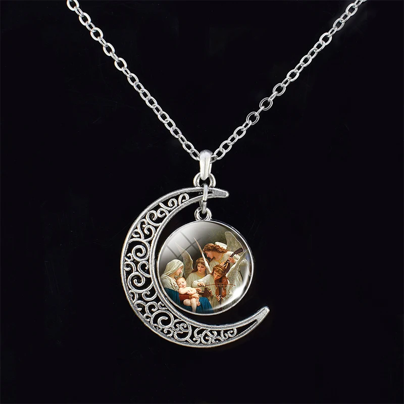 Фея Луна на Ангеле ожерелье с подвеской в виде полумесяца крылья ангела, ювелирные изделия Фея луна светильник для женщин модные аксессуары