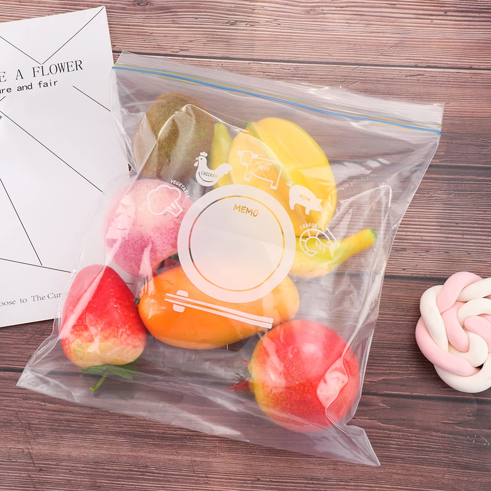 10/20PCS/Set Silicone Vacuum Sealed Food Storage Bag Fruit Meat Milk Containers Kitchen Refrigerator Fresh Bag Ziplock 2Sizes