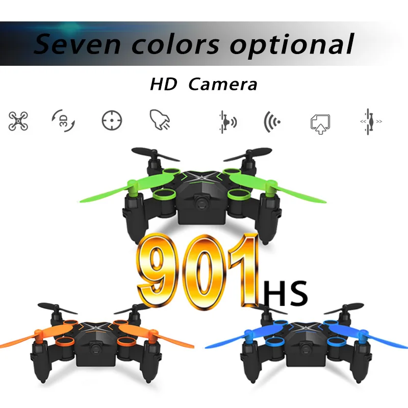 HS901 7 цветов мини Дрон складной с WiFi HD камера Радиоуправляемый квадрокоптер Вертолет FPV Дрон пульт дистанционного управления квадрокоптером игрушки малыш