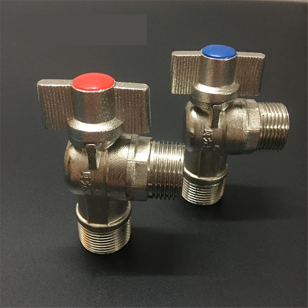 4 Points Full Copper Large Flow Ball Core Angle Valve Gas Water Heater Cold And Hot Water Full Open Diameter Triangle Valve