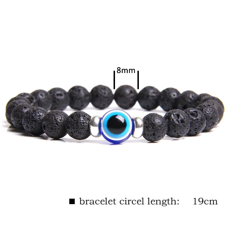 Браслет evil eye браслеты из натурального камня мужские бусы Лава браслеты с тигровым глазом для мужчин и женщин ювелирные изделия для рук Pulseras Homme