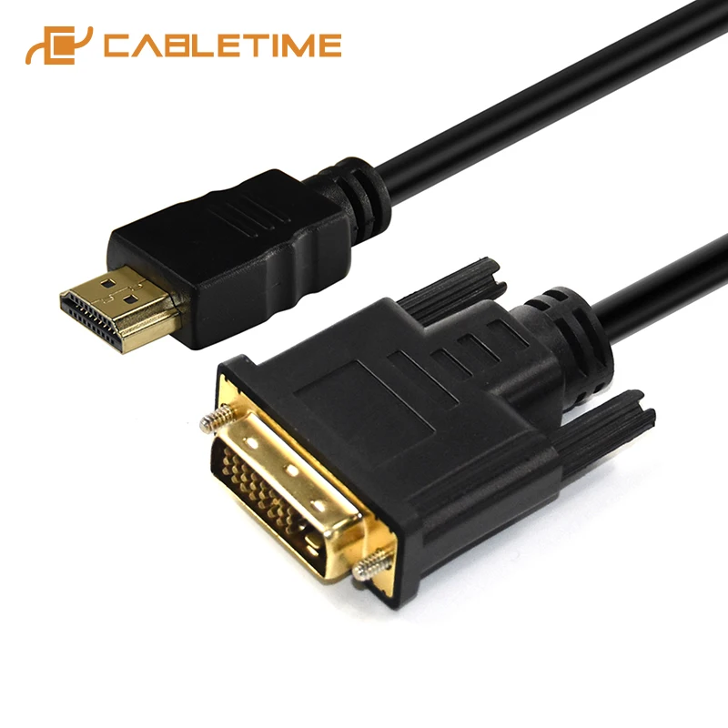 CABLETIME Кабель HDMI DVI адаптер 24 + 1 контактный 1080P 3D кабель Кабели для ЖК дисплей DVD HDTV