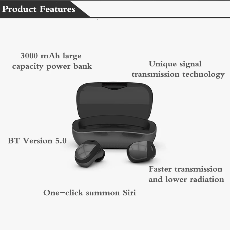 Tx3 Tws 5,0 беспроводные Bluetooth наушники Ipx5 водонепроницаемые 3d стерео наушники с сенсорным управлением наушники-вкладыши 3000ма большая батарея