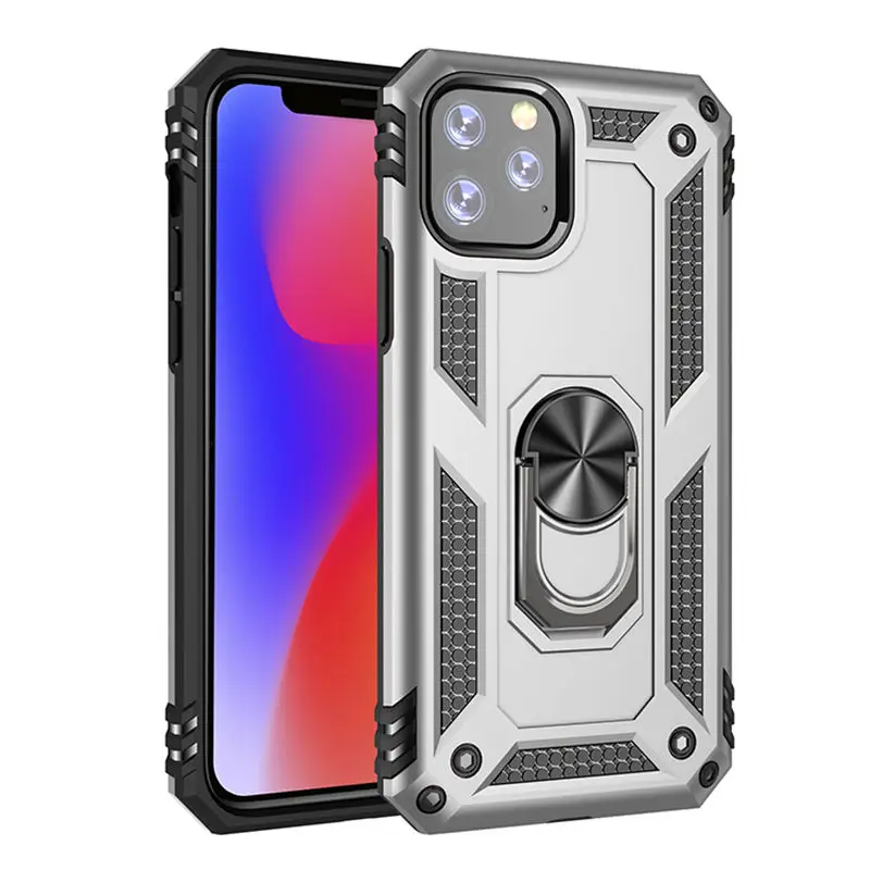 100 шт/партия противоударный бронированный чехол для телефона iPhone 11/11 Pro/11 Pro Max с кронштейном для автомобильного кольца