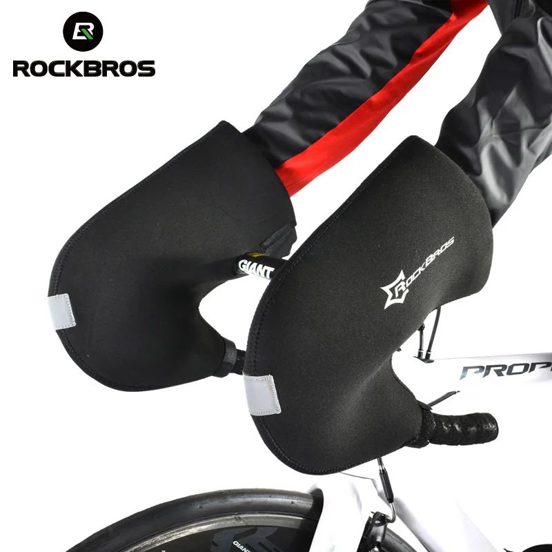 Rockbros Winter Warm Windproof Bicycle Handlebar Cycling Gloves Waterproof Mountain Road Heated Bike Men Riding Mittens | Спорт и
