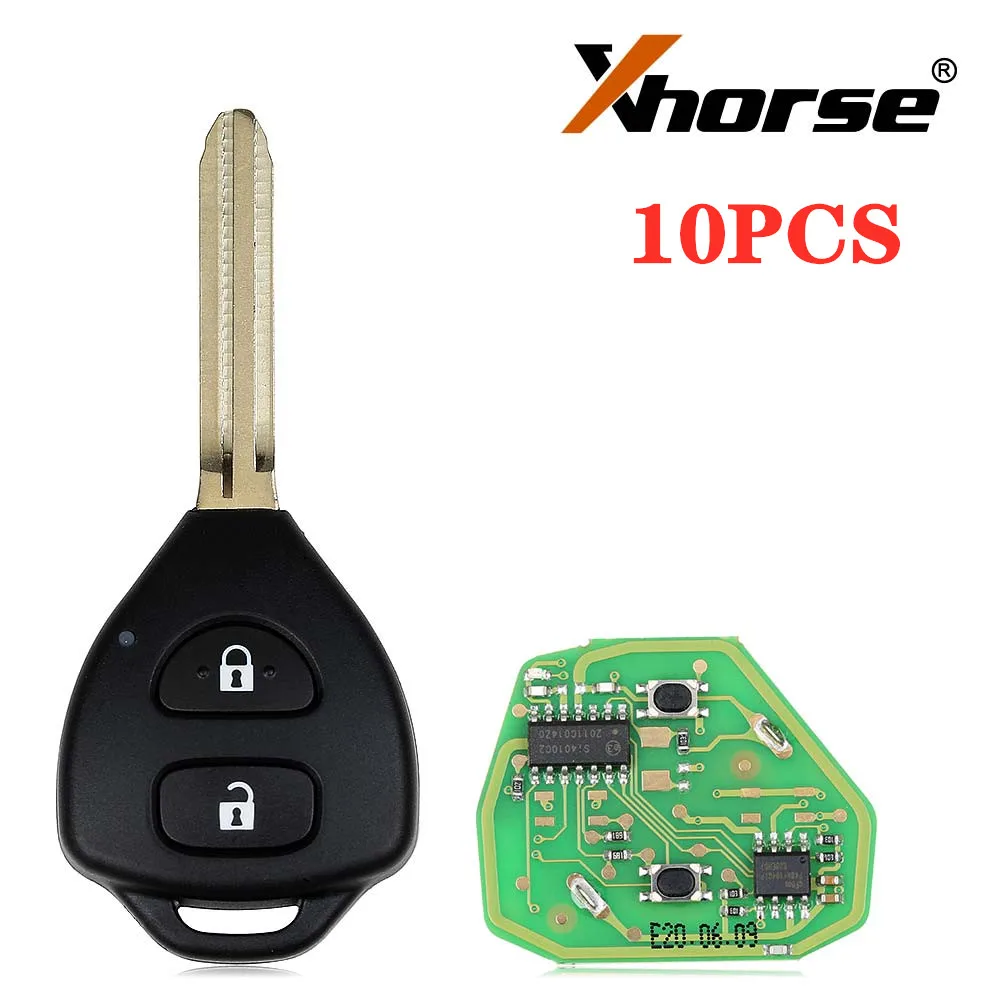 XHORSE XKTO05EN проводной универсальный дистанционный ключ для Toyota Style плоский 2 кнопки