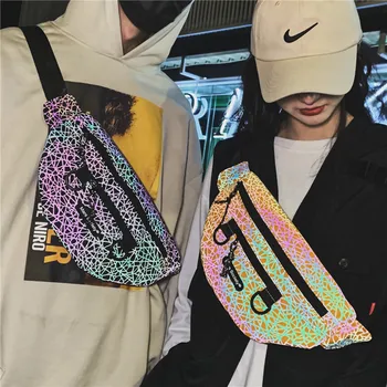 

Youda Reflective Waist Belt Bags For Men's 2020 Waist Fanny Packs Geometry Waist Pack Street Nylon Diagonal Hip Hop Bag