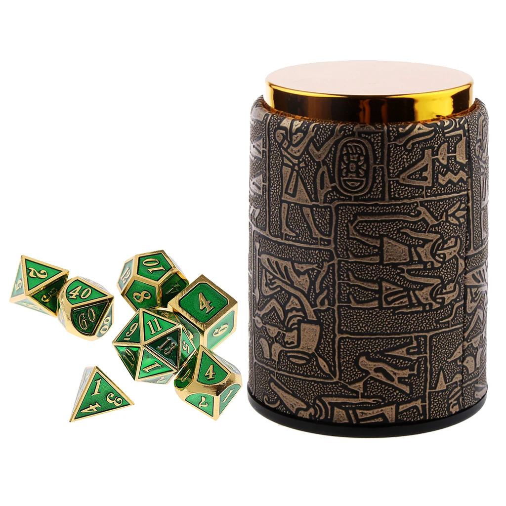 7 шт Металлические многогранные игральные кости D4-D20 для игры в Подземелья и Драконы+ игральные кости Кубок# B