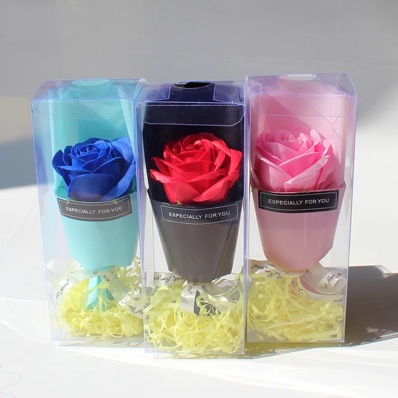 Красота ручной работы мыло с запахом розы с Подарочная упаковка из ПВХ Мини букет цветок креативное мыло на Рождество