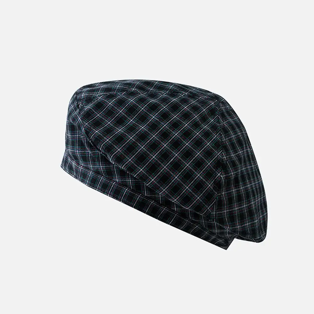 black DSstyles, Модный корейский стиль, женский берет, Ретро стиль, тонкий, подходит ко всему, клетчатый берет живописца, Кепка - Цвет: black