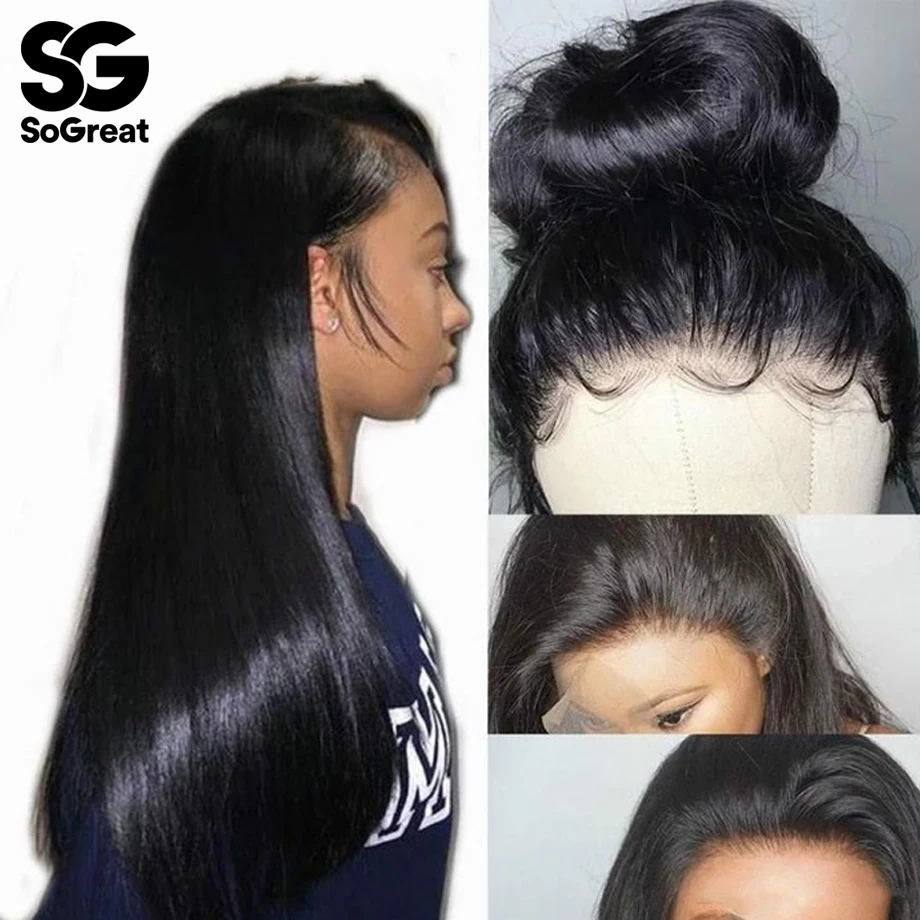 Lace Front Black Wig beeos hair inexpensive real hair wigs SoGreat