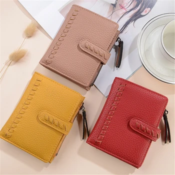 

2020 new fashion Korean the Mori wallet short ladies clutch bag simple wallet portable multi function female coin purse 7 colors