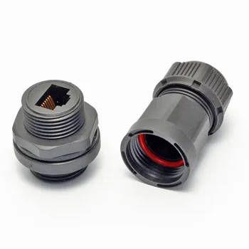 

Metal RJ45 Durable Black Network Extension Female Connector Shielded Waterproof Ethernet Coupler Adapter Accessories Portable