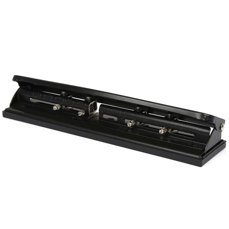 Adjustable Four-Hole Puncher Office Punching Supplies Binder Book Paper Diy Inner Page Black Practical Tool
