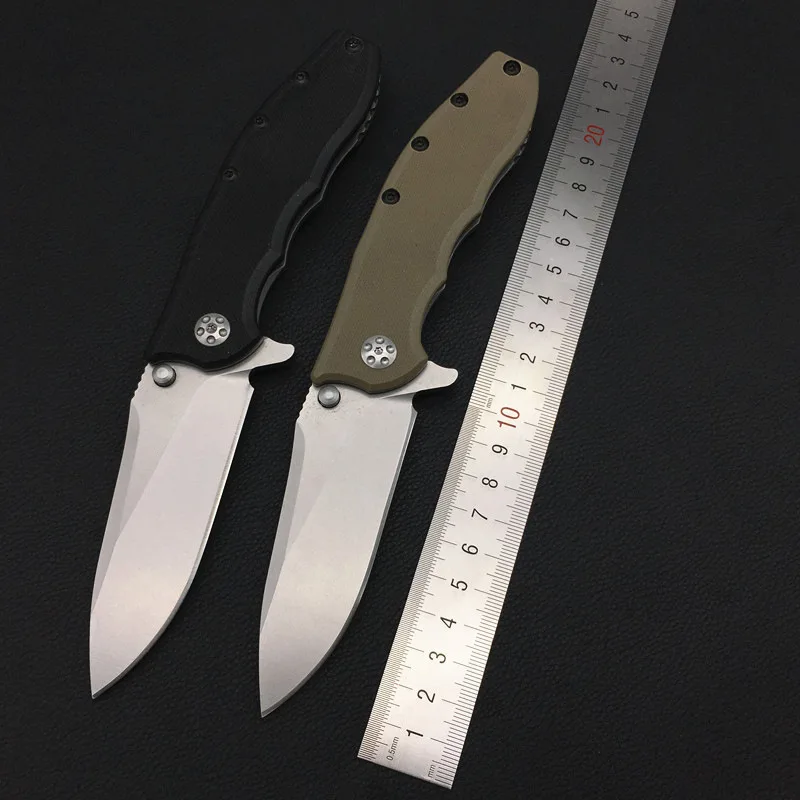 Folding Knife Elmax Blade G10 Titanizing Handle Survival Camping