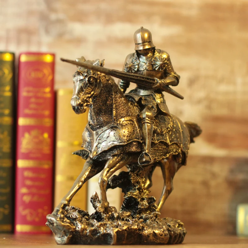 

Nordic Medieval Sparta Rome Iron Samurai Armor Model Wine Cabinet Decoration Vintage Home Decor Classical Resin Crafts Figures