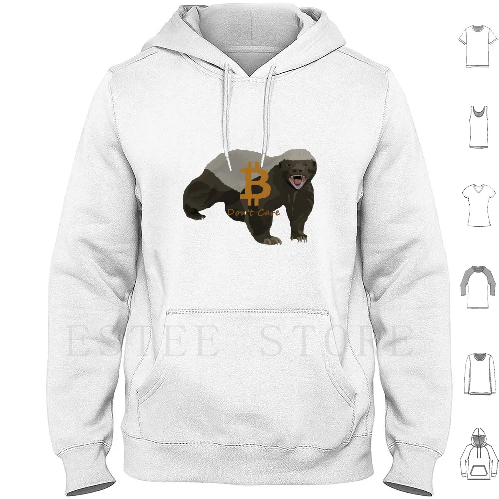 Bitcoin Honey Badger Non Care Felpe Con Cappuccio Manica Lunga Bitcoin Btc Badger Cryptocurrency Chairforce Lfg Ngu Hfsp