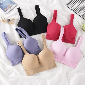 

Bras For Women Underwear Sexy Lingerie Solid Bra Seamless Push Up Tops Solid White Black Bralette Brassiere Wireless Sports Vest