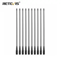 Retevis 10 pces RHD 771 39cm SMA F vhf uhf walkie talkie antena para kenwood baofeng uv 5r uv 82 bf888s rt21 para hyt rádio em dois sentidos