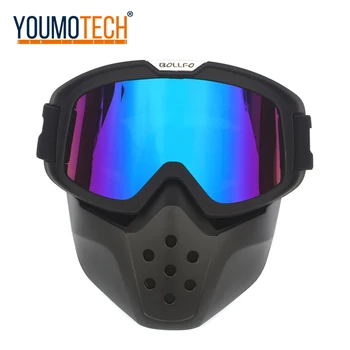 

Motorcycle Face Dust Mask Detachable Motocross Goggles Mouth Filter For Cafe Racer Modular Open Face Moto Vintage Helmets