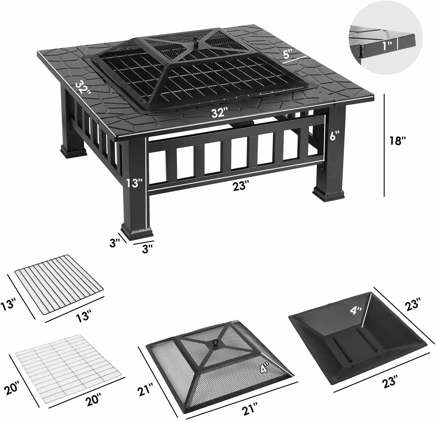 2-in-1 Large Fire Pit (32 Inches) - for outdoor BBQ and Ice Chest to cool the beer !