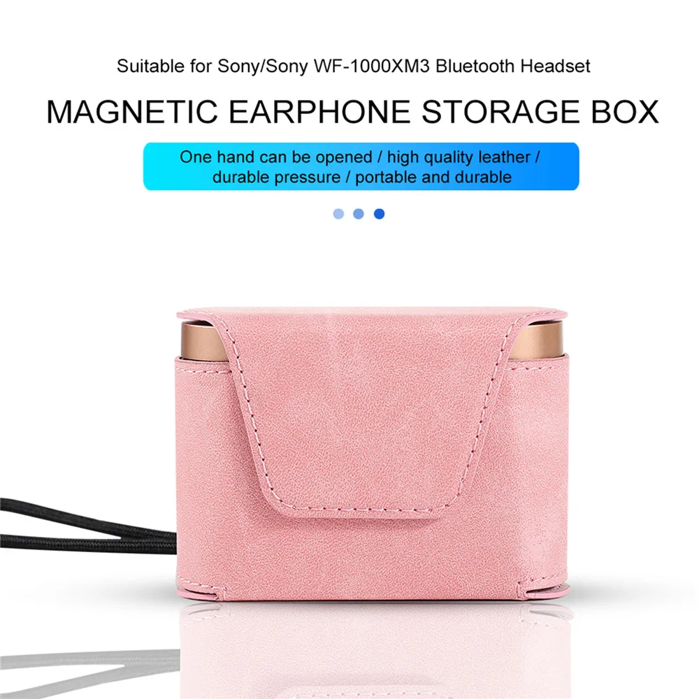 Кожаный чехол для наушников sony WF-1000XM3 Bluetooth гарнитура Магнитный чехол полное покрытие сумка для безопасного хранения сумка