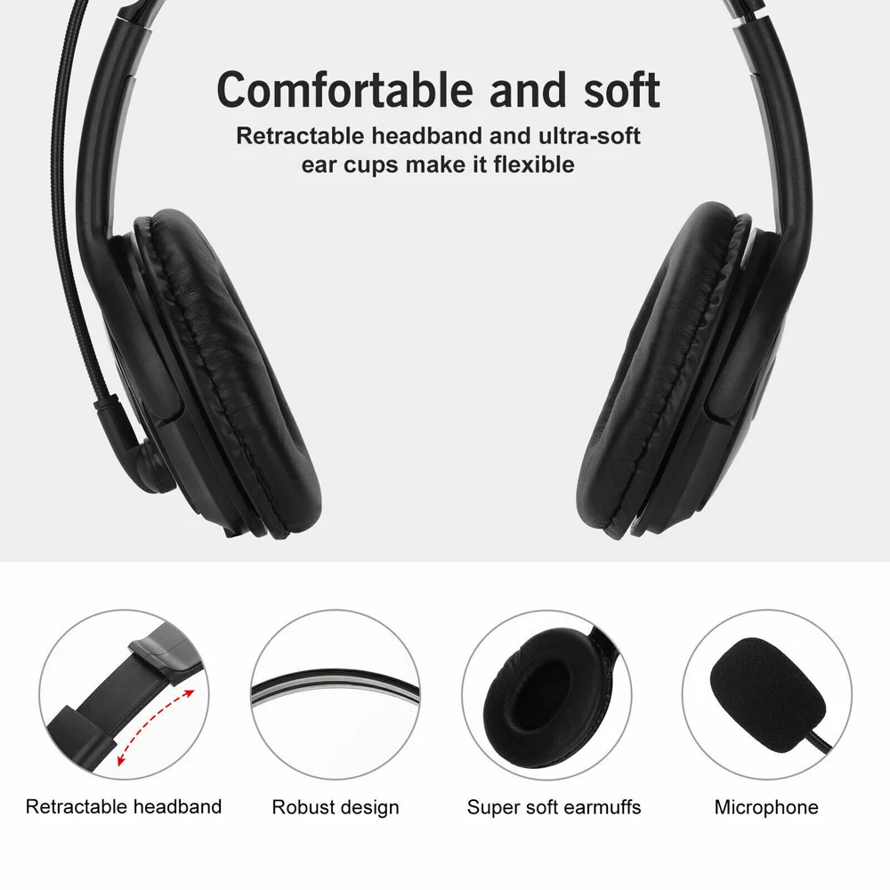 Pohiks 1pc High Quality Noise Cancelling Gaming Headset Adjustable Deep Bass Stereo Headphone For PC Computer