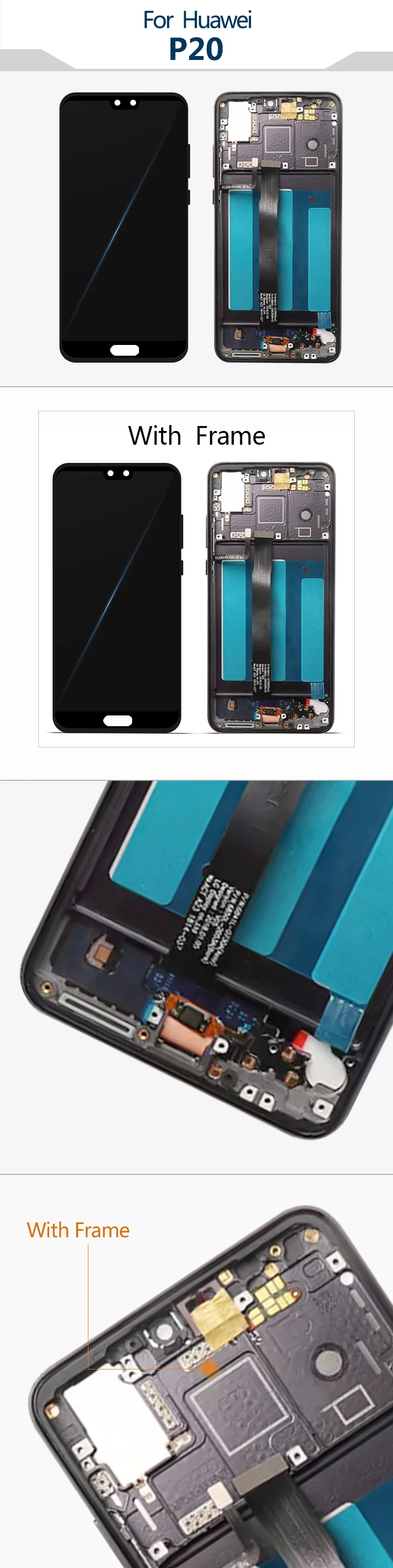 P20 ЖК-дисплей для huawei P20 EML-L29 EML-L22 EML-L09 ЖК-дисплей Сенсорный экран Дисплей планшета Ассамблеи Запчасти с рамкой бесплатный подарок