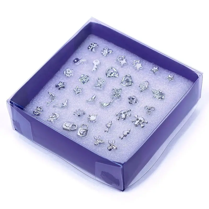 18 пар посеребренные серьги гвоздики в виде звезды/сердца/Луны|earrings owl|earring gaugesearring