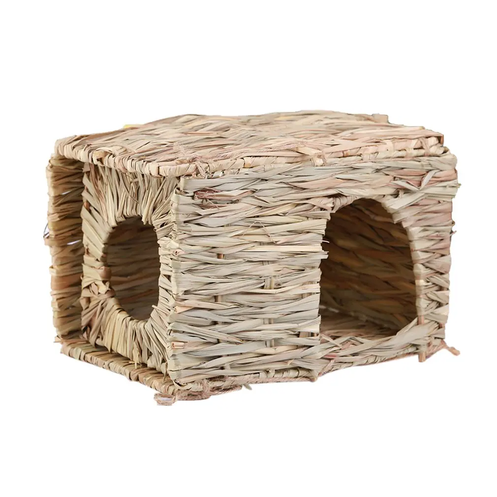 

Small Pet Folding Grass House Rabbit Chinchilla Hamster Hedgehog Guinea Pig Handmade Straw Grass Nest House Supplies
