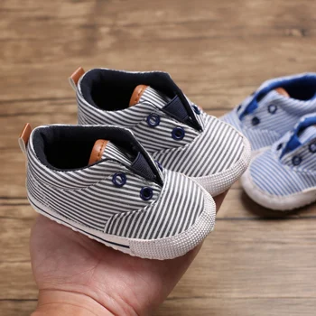 

Boys Stripe Print Soft Soled Sneakers Casual Sneakers 2019 Hot Cute Kids Anti-Slip Shoes First Walkers