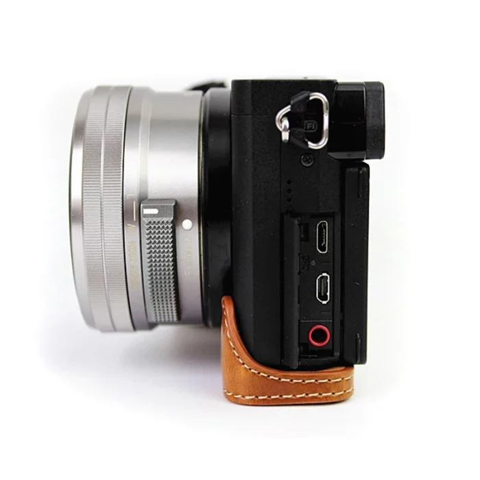Винтажный кожаный чехол для камеры, половинный чехол для sony A6000 A6300 VDX99